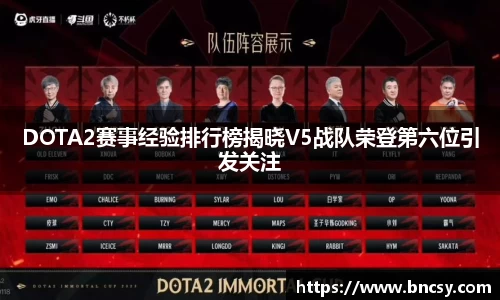 DOTA2赛事经验排行榜揭晓V5战队荣登第六位引发关注